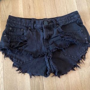 One Teaspoon Bonitas Black Jean Shorts Size 25